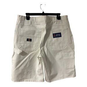 Dickies Men's VTG White Cargo Heavyweight Workwear Painters Utility Shorts Sz 34